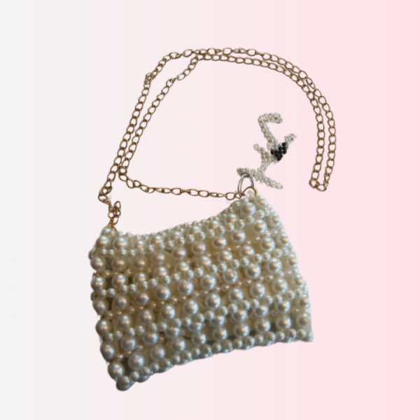 Hand-Beaded White Handbag - Image 2