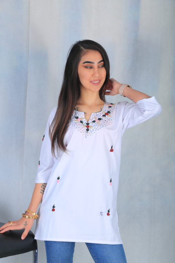 White Cotton Blend Shirt - Image 3