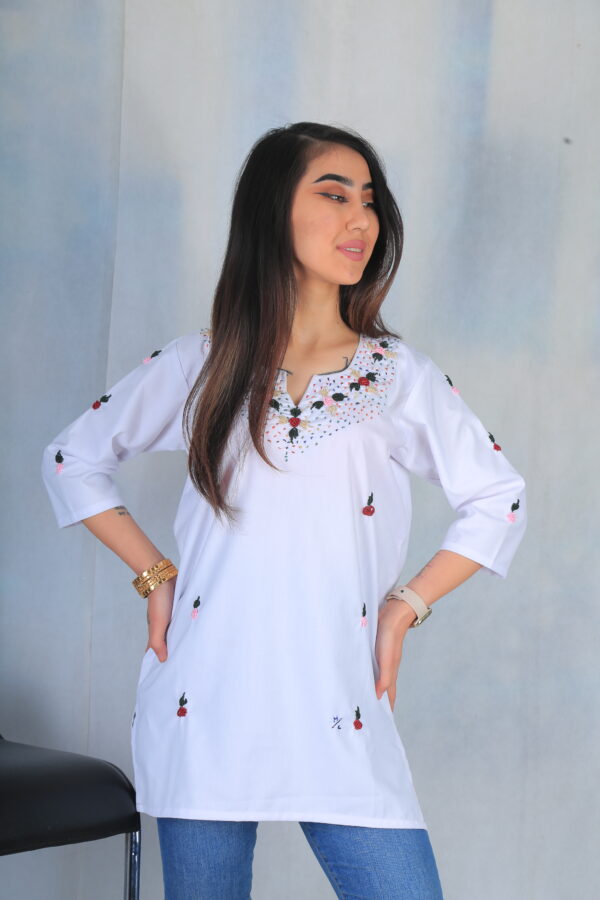 White Cotton Blend Shirt - Image 6