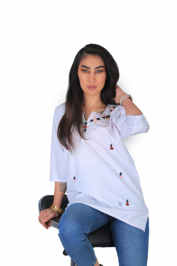 White Cotton Blend Shirt