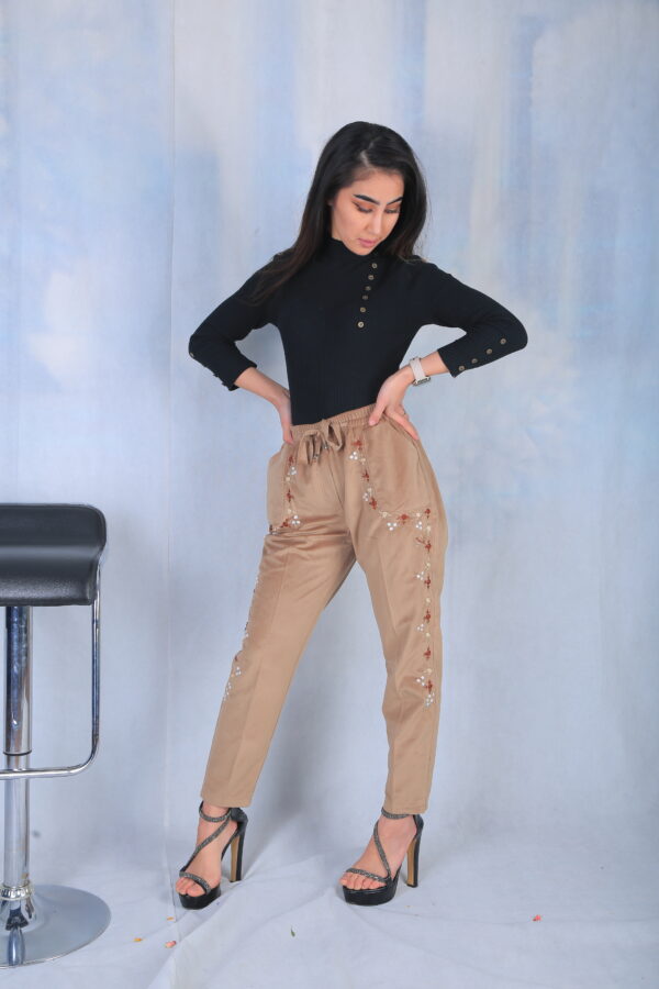 Embroiderd Tan Pant - Image 9