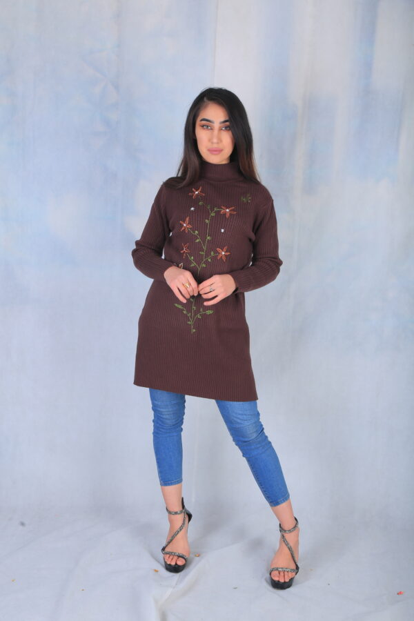 Brown Embroidered Sweater - Image 10