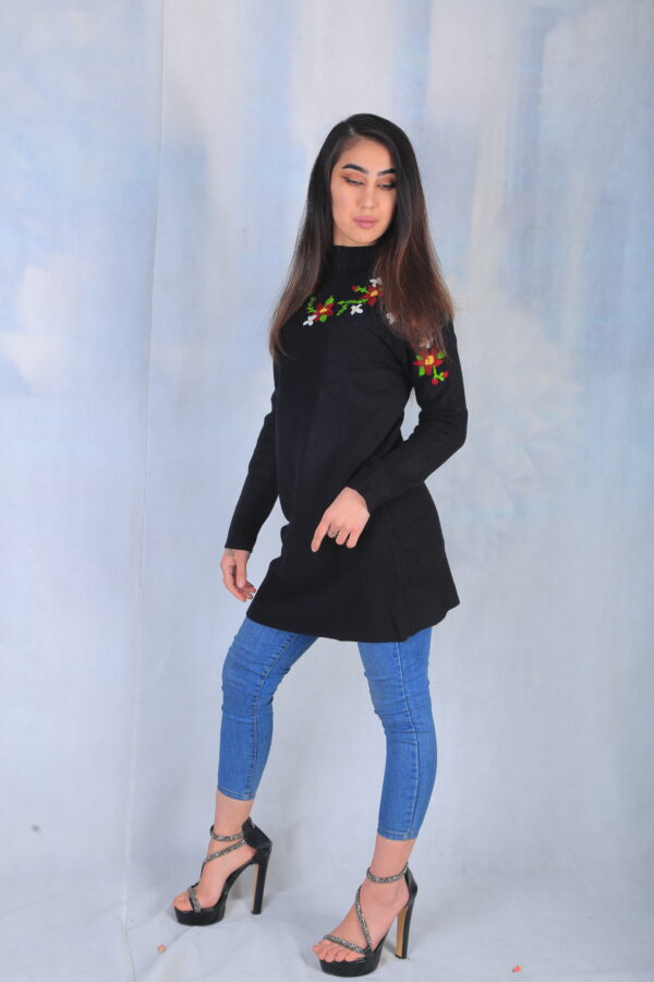 Black Embroidered Sweater - Image 11