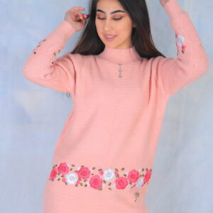 Embroidered Pink Sweater