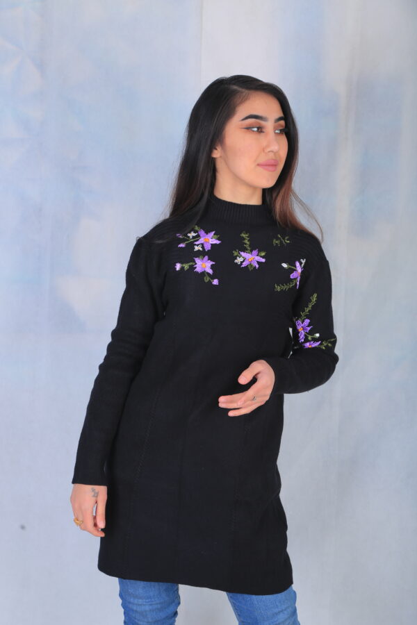 Black Embroidered Sweater - Image 5