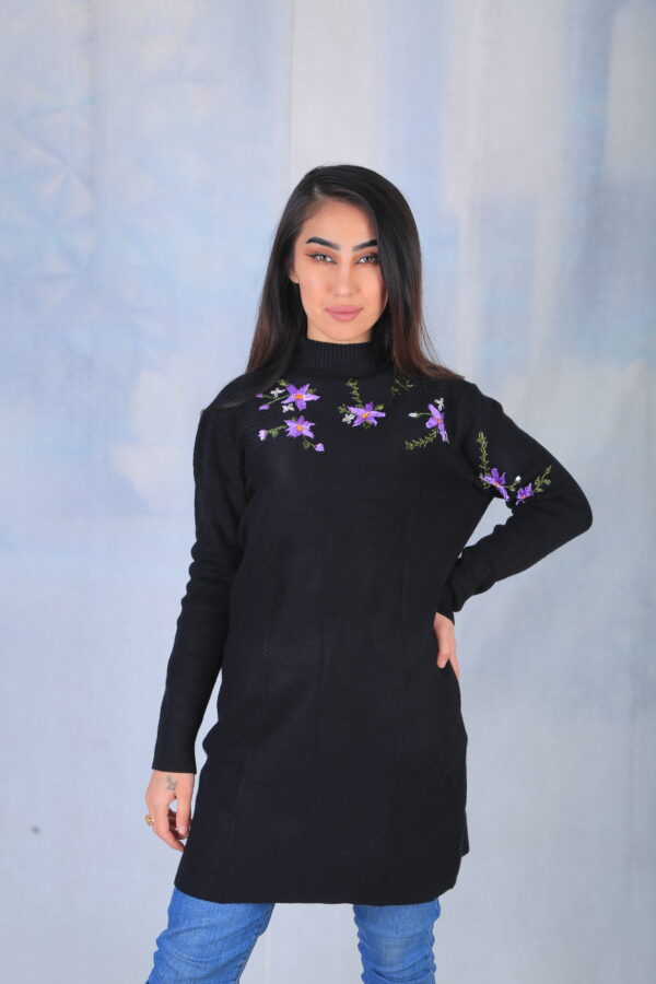 Black Embroidered Sweater - Image 4