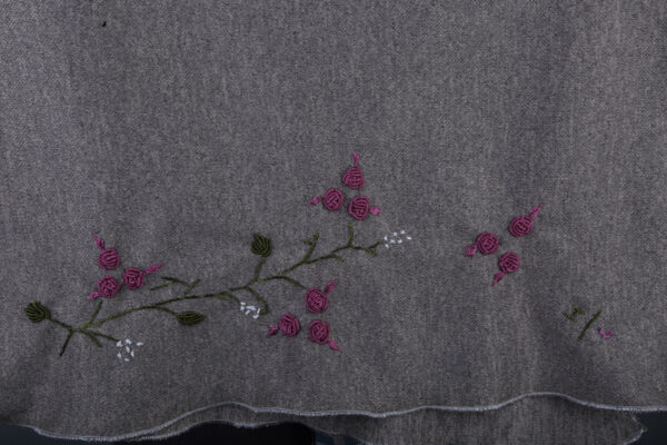 Embroidered Dark Gray Scarf - Image 13