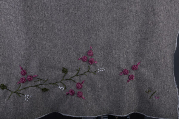 Embroidered Dark Gray Scarf - Image 12