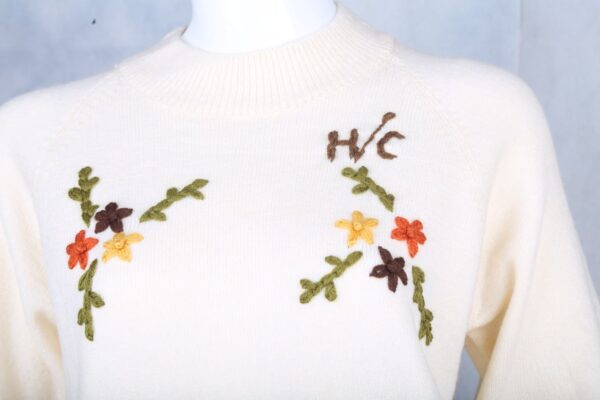 White Embroidered Sweater - Image 8