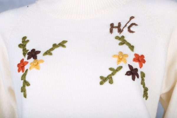 White Embroidered Sweater - Image 6