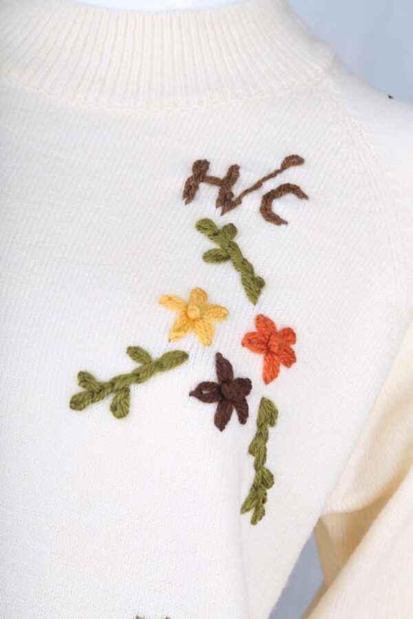 White Embroidered Sweater - Image 9