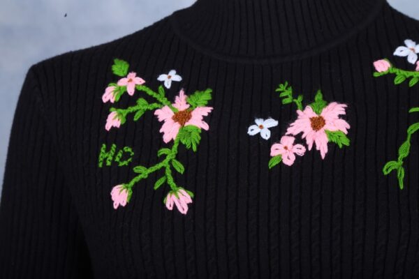 Black Embroidered Sweater - Image 8