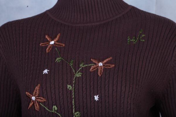 Brown Embroidered Sweater - Image 8