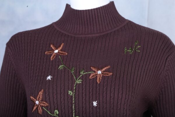 Brown Embroidered Sweater - Image 6