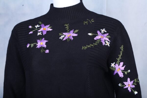 Black Embroidered Sweater - Image 3