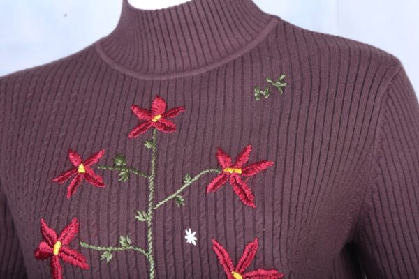 Brown Embroidered Sweater - Image 5