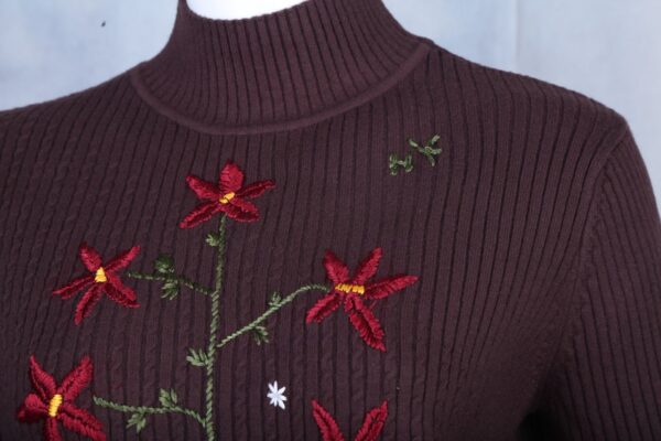 Brown Embroidered Sweater - Image 4