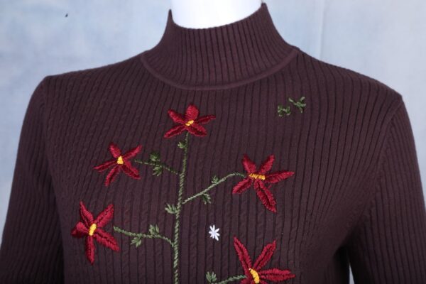 Brown Embroidered Sweater - Image 2