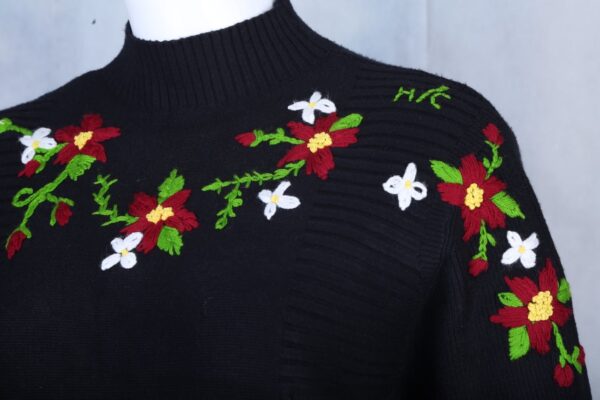 Black Embroidered Sweater - Image 7