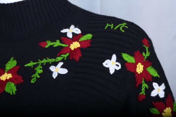 Black Embroidered Sweater - Image 6