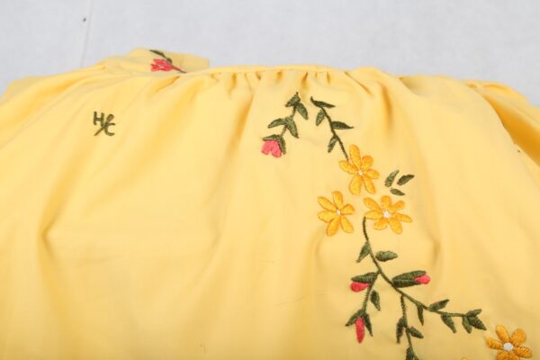 Embroidered Cotton Yellow Dress - Image 11