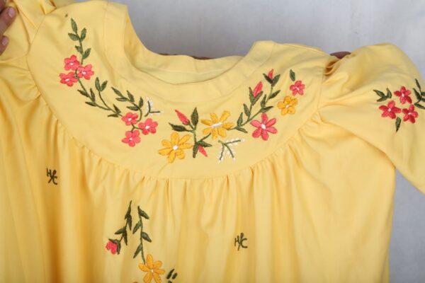 Embroidered Cotton Yellow Dress - Image 20