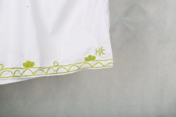 White with Green Embroidery - Image 10