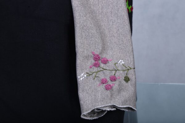 Embroidered Dark Gray Scarf - Image 9