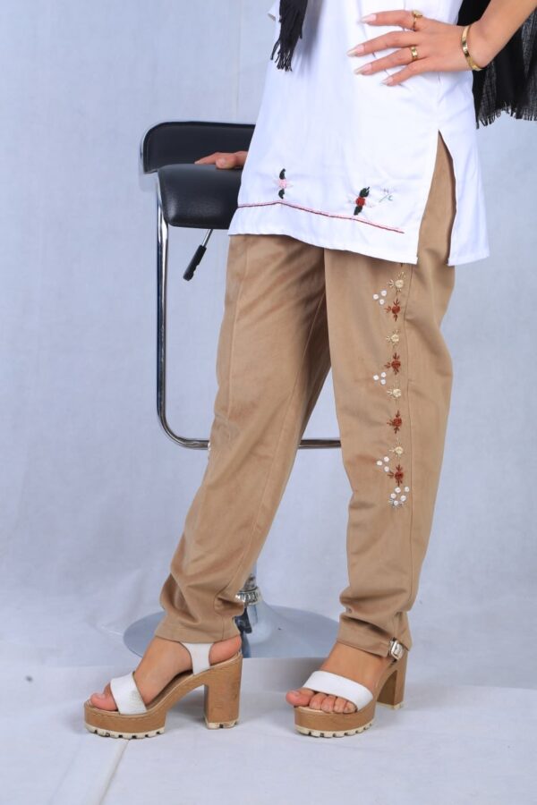 Embroiderd Tan Pant - Image 5