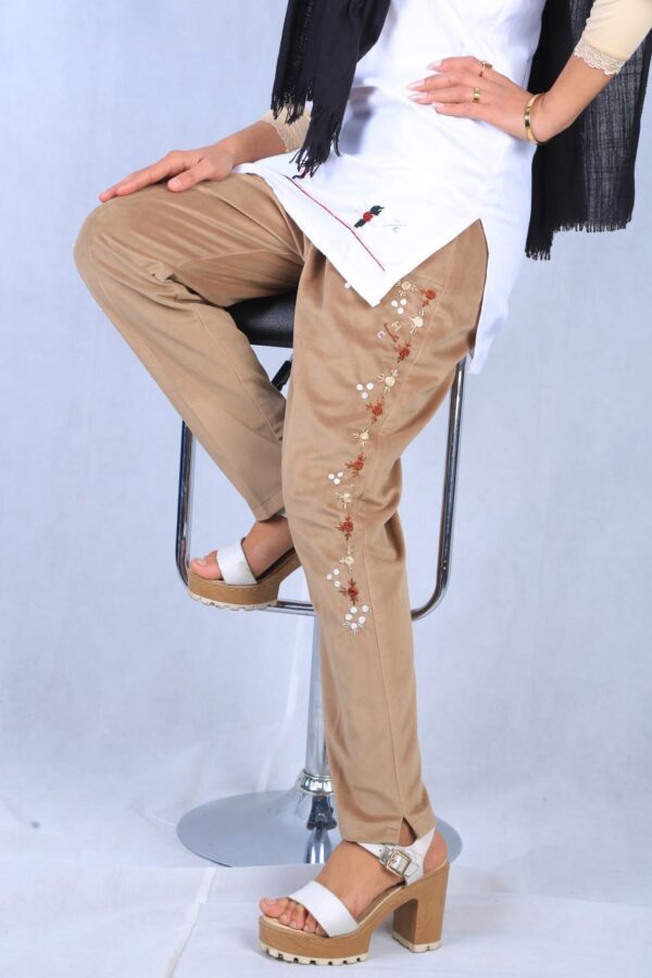 Embroiderd Tan Pant - Image 3