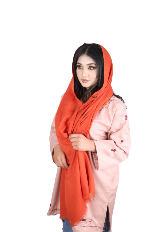 Amber Flame – Handwoven Cashmere Scarf - Image 7