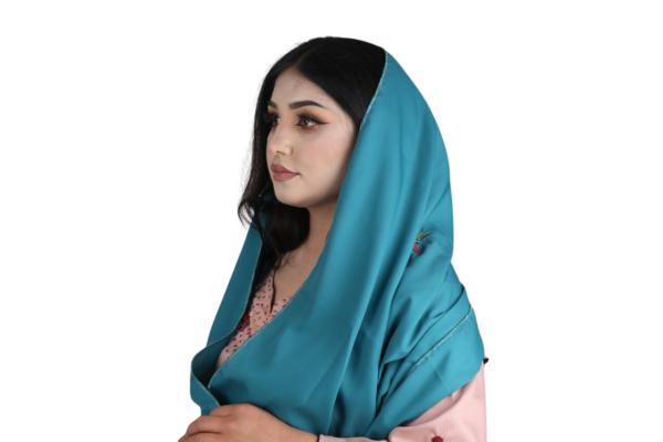 Teal Grace – Hand-Embroidered Scarf - Image 10
