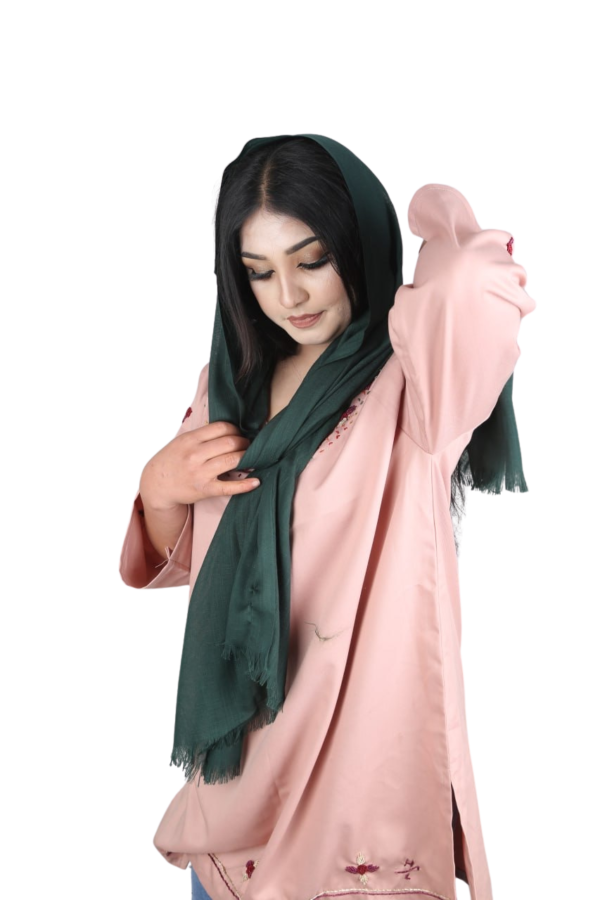 Forest Whisper – Hand-Embroidered Cashmere Scarf - Image 6