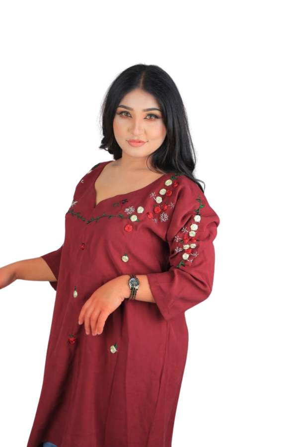 Cherry Vine – Embroidered Tunic Dress