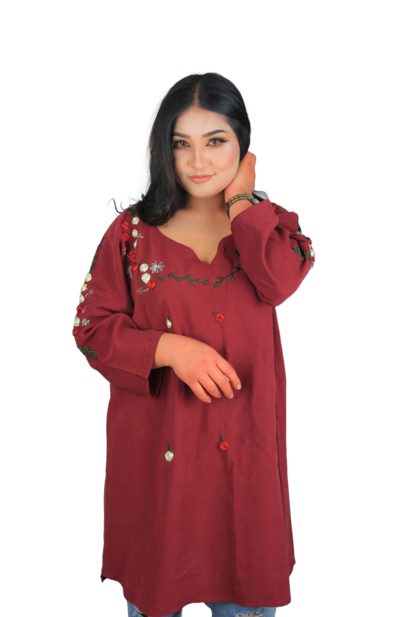Cherry Vine – Embroidered Tunic Dress - Image 8