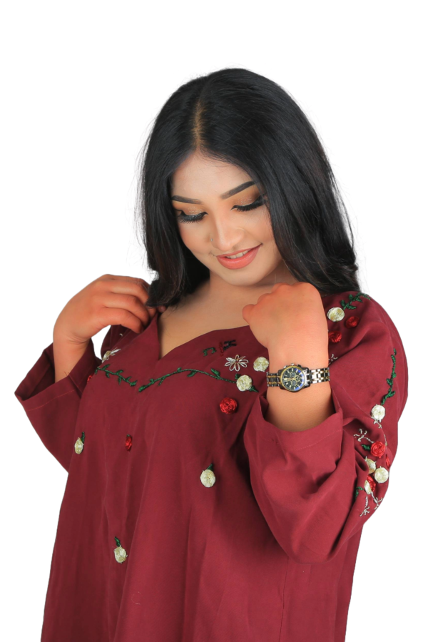 Cherry Vine – Embroidered Tunic Dress - Image 6