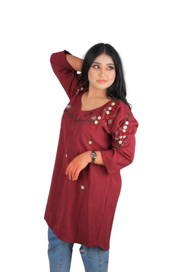 Cherry Vine – Embroidered Tunic Dress - Image 5