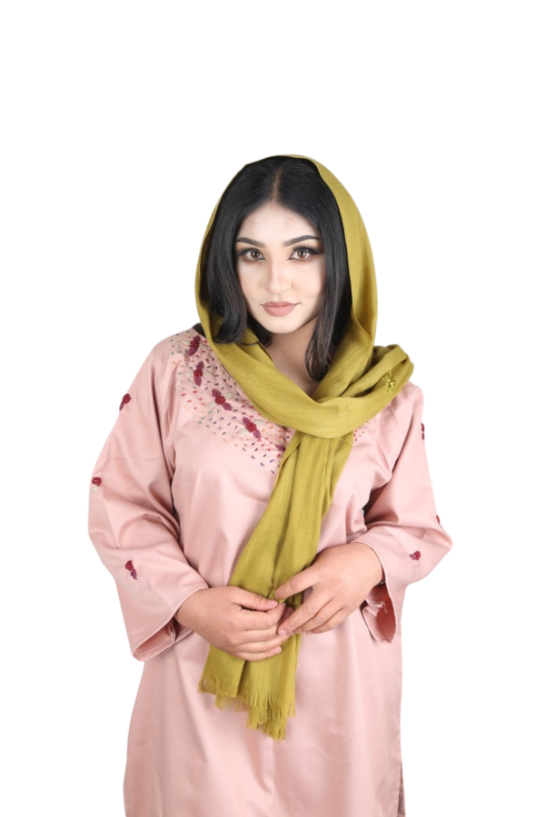 Olive Bloom – Handwoven Cashmere Scarf