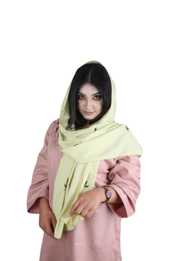 Lemon Light – Embroidered Scarf