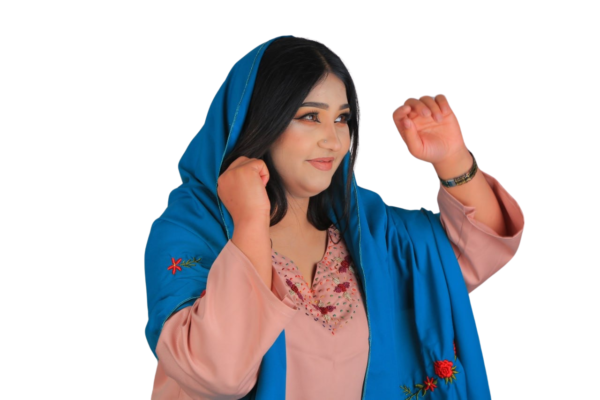Sky Bloom – Embroidered Polyester Scarf - Image 5