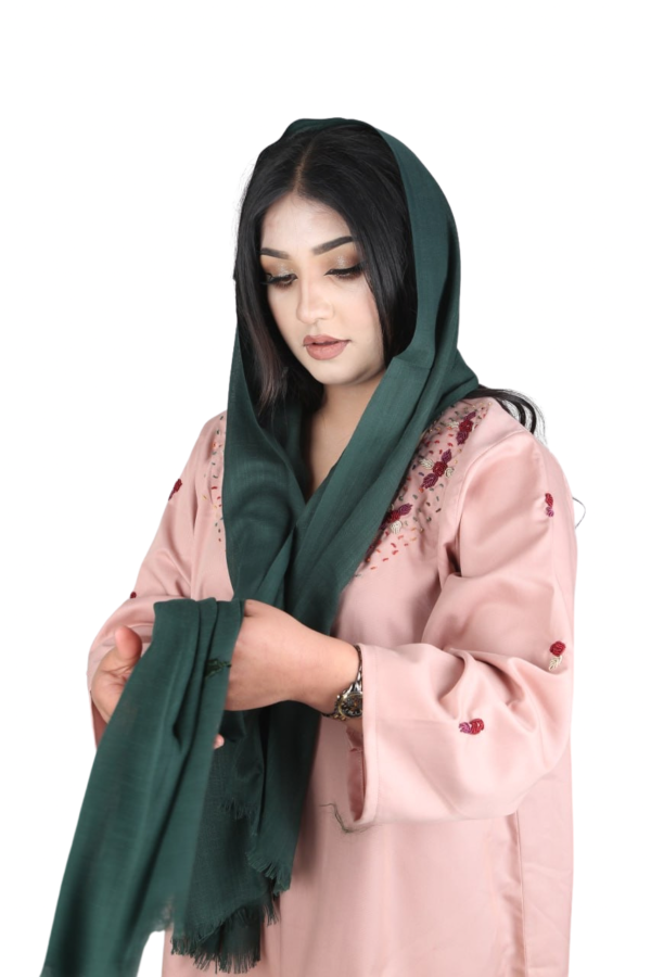 Forest Whisper – Hand-Embroidered Cashmere Scarf - Image 2